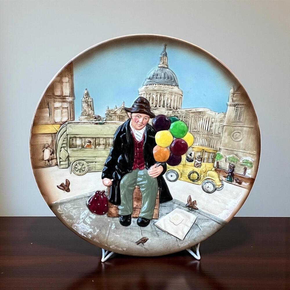 Vintage Royal Doulton “The Balloon Man” Collector Plate 1980s British Porcelain